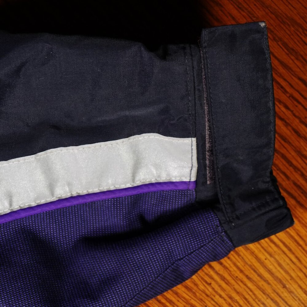 FedEx Stan Herman Hooded Heavy Windbreaker Reflective Jacket Medium Unisex Navy - Picture 10 of 15